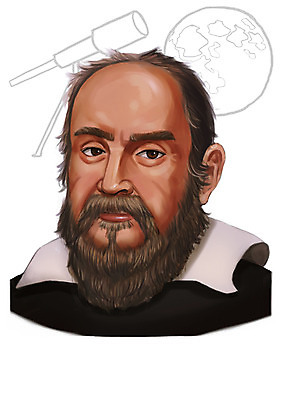 PSD 서양인 외국인 남자 지구 일러스트 한명 사람 상반신 성인 망원경 위인 갈릴레오 물리학자 남자만 남자한명만 성인남자만 성인만 국내일러스트 직업 1 인종 파일형식