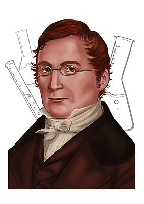 PSD 서양인 외국인 남자 안경 일러스트 한명 사람 상반신 성인 비커 위인 물리학자 화학자 기상학자 게이뤼삭 남자만 남자한명만 성인남자만 성인만 국내일러스트 직업 1 잡화 실험기구 인종 과학자 파일형식