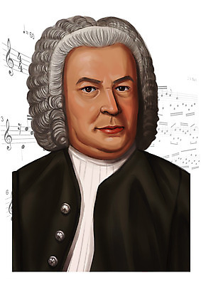 PSD 서양인 외국인 남자 일러스트 한명 사람 상반신 성인 음악가 악보 위인 독일인 바흐 남자만 남자한명만 성인남자만 성인만 국내일러스트 직업 1 음악 인종 작곡가 파일형식