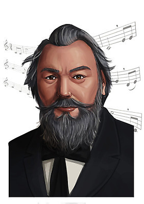 PSD 서양인 외국인 남자 일러스트 한명 사람 상반신 성인 음악가 악보 위인 독일인 브람스 남자만 남자한명만 성인남자만 성인만 국내일러스트 직업 1 음악 인종 작곡가 파일형식