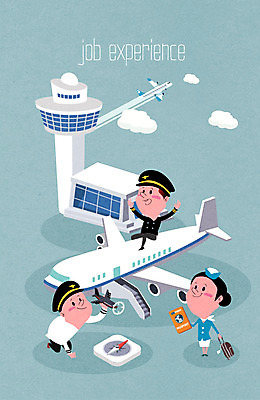 구름 직업 여자 남자 어린이 일러스트 비행기 사람 세명 캐리어 체험학습 체험 공항 놀이터 나침반 파일럿 승무원 여권 어린이만 국내일러스트 AI파일 자연요소 컨셉 항공교통 교통시설 놀이 대중교통 여행가방 파일형식 벡터