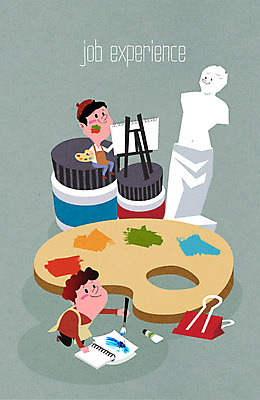 직업 남자 어린이 예술 일러스트 집게 미술 사람 두명 조각상 물감 붓 체험학습 체험 팔레트 놀이터 이젤 그림 화가 남자만 어린이만 소년만 국내일러스트 AI파일 컨셉 놀이 문화예술 조형물 미술도구 파일형식 벡터