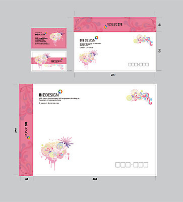 식물 템플릿 문양 꽃 무늬 명함 명함템플릿 봉투 서류봉투 편지봉투 잉크 사람없음 세트 컬러풀 패키지 봉투템플릿 우편봉투 비즈디자인 이미지템플릿 AI파일 컬러 편지 우편물 파일형식 벡터