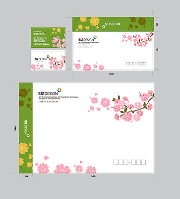 식물 템플릿 꽃 분홍색 컬러 명함 명함템플릿 봉투 서류봉투 편지봉투 사람없음 세트 패키지 봉투템플릿 우편봉투 비즈디자인 이미지템플릿 AI파일 편지 우편물 파일형식 벡터