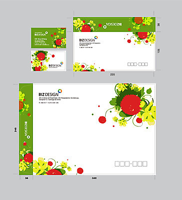 식물 템플릿 꽃 명함 명함템플릿 봉투 서류봉투 편지봉투 사람없음 세트 컬러풀 패키지 봉투템플릿 우편봉투 비즈디자인 이미지템플릿 AI파일 컬러 편지 우편물 파일형식 벡터