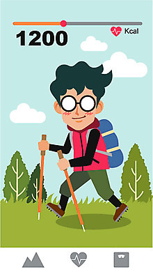 주간 나무 구름 남자 안경 다이어트 일러스트 배낭 건강 한명 사람 성인 야외 운동 등산 막대기 칼로리 성인남자한명만 국내일러스트 AI파일 자연요소 식물 1 잡화 가방 트래킹 남자한명만 성인남자만 파일형식 벡터