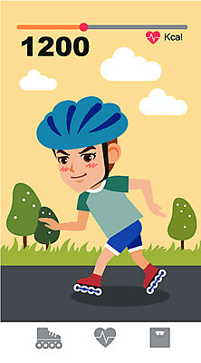 주간 나무 식물 구름 남자 다이어트 일러스트 건강 사람 성인 야외 운동 풀 롤러블레이드 헬멧 칼로리 성인만 국내일러스트 AI파일 자연요소 취미 보호장비 파일형식 벡터