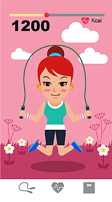 주간 식물 구름 여자 꽃 다이어트 일러스트 건강 한명 사람 성인 야외 운동 줄넘기 칼로리 성인여자한명만 국내일러스트 AI파일 자연요소 1 여자한명만 성인여자만 파일형식 벡터