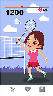 주간 구름 여자 다이어트 일러스트 건강 한명 사람 성인 야외 운동 배드민턴라켓 셔틀콕 배드민턴 칼로리 성인여자한명만 국내일러스트 AI파일 자연요소 1 스포츠용품 구기 라켓 여자한명만 성인여자만 파일형식 벡터