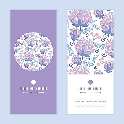 EPS 해외이미지 배너 꽃 잎 꽃무늬 패턴 일러스트 프레임 사람없음 세트 보라색 해외202004 해외일러스트 식물 컬러 무늬 파일형식 벡터 이미지허브