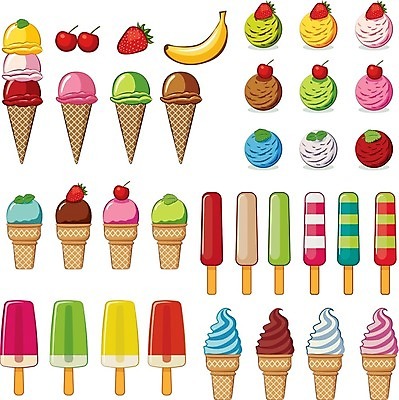 EPS 해외이미지 스티커 일러스트 아이스크림 사람없음 세트 라벨 달콤 해외202004 해외일러스트 디저트 프레임 맛 파일형식 벡터 이미지허브
