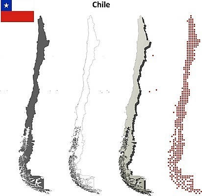 EPS 해외이미지 실루엣 백그라운드 지도 일러스트 세트 3D 공백 경계선 깃발 윤곽 영토 모자이크 칠레 고립 산티아고 지도책 디테일 해외202004 해외일러스트 선 촬영기법 책 남아메리카 디지털합성 경계 파일형식 벡터 이미지허브