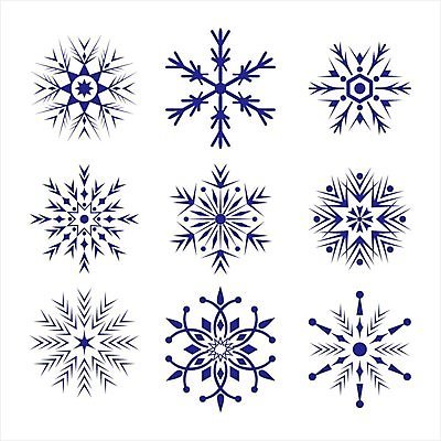 EPS 해외이미지 디자인 겨울 일러스트 눈꽃 사람없음 파란색 세트 눈송이 심볼 해외202004 해외일러스트 계절 컬러 눈_날씨 파일형식 벡터 이미지허브