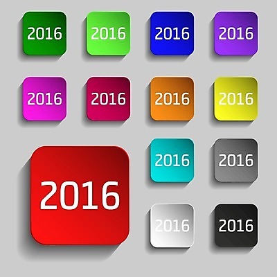 EPS 해외이미지 디자인 오렌지 일러스트 새해 빨간색 초록색 파란색 노란색 보라색 검은색 회색 흰색 제비꽃 2016년 해외202004 해외일러스트 꽃 컬러 과일 연도 파일형식 벡터 이미지허브