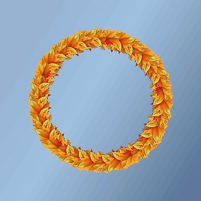 EPS 해외이미지 단풍 일러스트 사람없음 파란색 원형프레임 해외202004 해외일러스트 컬러 잎 프레임 원형 파일형식 벡터 이미지허브