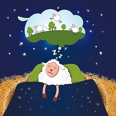 EPS 해외이미지 별 일러스트 하늘 꿈 침대 볏짚 야간 양고기 해외202004 해외일러스트 자연요소 가구 육류 짚 파일형식 벡터 이미지허브