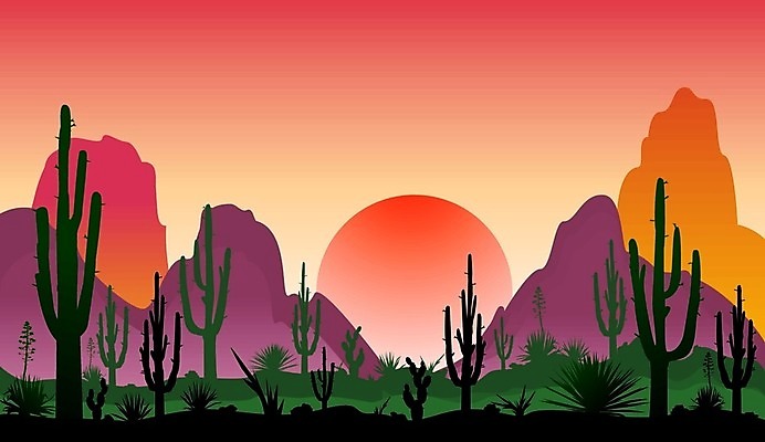EPS 해외이미지 식물 실루엣 분홍색 여행 일러스트 자연 하늘 산 선인장 풍경 야외 컬러풀 태양 일출 일몰 사막 저녁 만화 생태학 해외202004 해외일러스트 자연요소 교육 컬러 촬영기법 노을 야간 생태계 파일형식 벡터 이미지허브