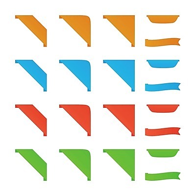 EPS 해외이미지 리본 종이 백그라운드 인터넷 오렌지 일러스트 텍스트 그림자 경사 빨간색 초록색 파란색 세트 웹 공백 모서리 복고 페이지 옛날 해외202004 해외일러스트 컬러 과일 파일형식 벡터 이미지허브