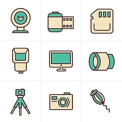 EPS 해외이미지 가방 일러스트 조명 주택 카메라 사진촬영 디지털카메라 리모컨 인쇄 심볼 사인 삼각대 소프트웨어 필터 해외202004 해외일러스트 잡화 건물 전자제품 촬영 파일형식 벡터 이미지허브