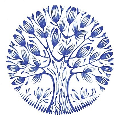 EPS 해외이미지 디자인 꽃 백그라운드 잎 일러스트 수채화 미술 사람없음 파란색 원형 해외202004 해외일러스트 도형 식물 컬러 문화예술 파일형식 벡터 이미지허브