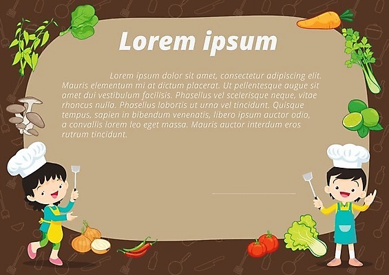 EPS 해외이미지 템플릿 여자 교육 남자 어린이 채소 일러스트 학교 요리 소년 두명 요리교실 요리수업 어린이만 해외202004 해외일러스트 수업 사람 파일형식 벡터 이미지허브