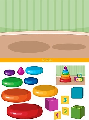 EPS 해외이미지 어린이교육 교육 일러스트 미술 사람없음 장난감 놀이터 큐브 그림 유아교육 학습지 해외202004 워크북 해외일러스트 놀이 문화예술 교재 파일형식 벡터 이미지허브