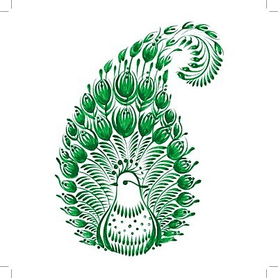 EPS 해외이미지 디자인 꽃 백그라운드 잎 일러스트 조류 수채화 미술 사람없음 초록색 공작 해외202004 해외일러스트 식물 동물 컬러 문화예술 파일형식 벡터 이미지허브