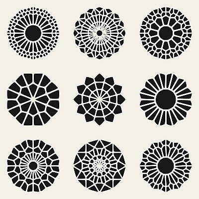 EPS 해외이미지 디자인 백그라운드 일러스트 추상 사람없음 검은색 만다라 스타일 해외202004 해외일러스트 컬러 무늬 파일형식 벡터 이미지허브