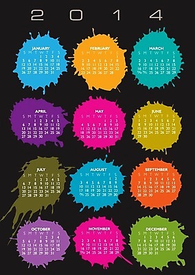 EPS 해외이미지 계절 일러스트 미래 새로움 컬러풀 사무실 다이어리 달력 시간 일주일 날짜 잡지 계획표 연도 2014년 주말 월 해외202004 해외일러스트 컬러 컨셉 비즈니스 간행물 사무용품 계획 파일형식 벡터 이미지허브