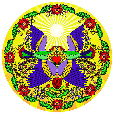 EPS 해외이미지 디자인 열매 꽃 백그라운드 꽃무늬 패턴 일러스트 벽지 조류 추상 미술 그래픽 장식 컬러풀 태양 노란색 나뭇가지 원형 그리기 질감 해외202004 해외일러스트 자연요소 도형 나무 식물 동물 컬러 무늬 모션 문화예술 파일형식 벡터 이미지허브