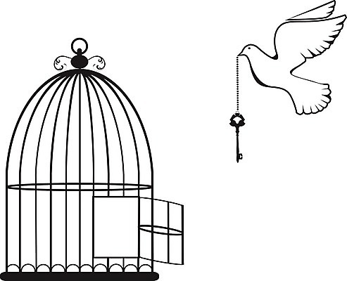 EPS 해외이미지 실루엣 일러스트 조류 열쇠 사람없음 새장 해외일러스트 동물 촬영기법 케이지 파일형식 벡터 이미지허브