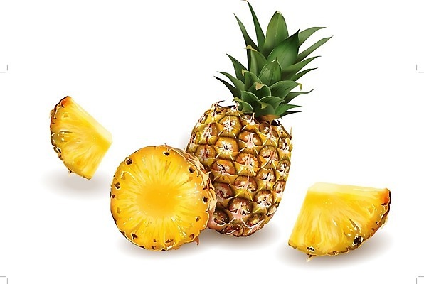 EPS 해외이미지 과일 일러스트 노란색 파인애플 해외202004 해외일러스트 컬러 열대과일 파일형식 벡터 이미지허브