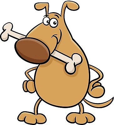 EPS 해외이미지 캐릭터 허리손 일러스트 뼈 사람없음 반려동물 갈색 귀여움 개 만화 해외일러스트 일러캐릭터 동물 컬러 포즈 컨셉 포유류 파일형식 벡터 이미지허브