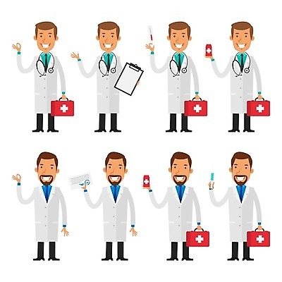 EPS 해외이미지 직업 캐릭터 디자인 산업 일러스트 청진기 노동자 주사기 미술 사람 그래픽 세트 약 의사 가운 업무 플랫 만화 수집 가득함 서비스 치과의사 클립 인원 캐리커처 해외202004 해외일러스트 일러캐릭터 옷 의학 의료기기 문화예술 의료진 작업 그림 파일형식 벡터 이미지허브
