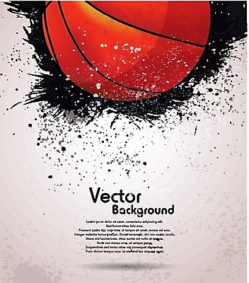 EPS 해외이미지 스포츠용품 스포츠 일러스트 공 놀이 농구 바구니 경쟁 분무기 그런지 해외202004 해외일러스트 컨셉 구기 오브젝트 파일형식 벡터 이미지허브