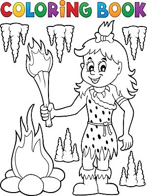 EPS 해외이미지 클립아트 여자 행복 일러스트 불 미술 미소 사람 책 페인트 바위 손전등 그리기 역사 동굴 그림 윤곽 선사시대 종유석 테마 해외202004 해외일러스트 자연요소 감정 모션 문화예술 조명 표정 파일형식 벡터 이미지허브