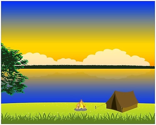 EPS 해외이미지 나무 식물 꽃 호수 여행 잎 일러스트 자연 아침 휴식 텐트 풍경 초록색 물 여름 강 일몰 저녁 모닥불 허브 휴양지 해외202004 해외일러스트 주간 자연요소 계절 컬러 컨셉 불 캠핑도구 노을 장소 야간 생태계 파일형식 벡터 이미지허브