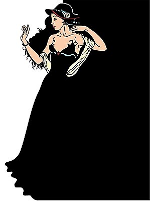 EPS 해외이미지 긴머리 드레스 여자 실루엣 일러스트 사람 성인 유행 상점 화려 고급 우아함 단아함 스타일 해외202004 해외일러스트 헤어스타일 옷 컨셉 촬영기법 파일형식 벡터 이미지허브