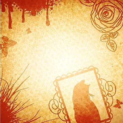 EPS 해외이미지 백그라운드 일러스트 추상 장식 장미 고양이 수확 질감 그런지 옛날 해외202004 해외일러스트 꽃 무늬 농업 포유류 반려동물 파일형식 벡터 이미지허브