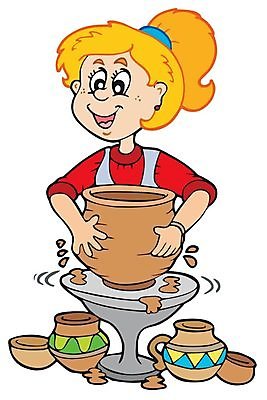 EPS 해외이미지 클립아트 모양 직업 전통 손 여자 행복 일러스트 기술 창조 미술 미소 사람 금발 업무 작업 바퀴 항아리 도자기 성형수술 냄비 만화 그림 서식 만들기 예술가 점토 조형 고립 도예가 해외202004 해외일러스트 헤어스타일 감정 모션 문화예술 표정 신체부위 수술 솥 파일형식 벡터 이미지허브