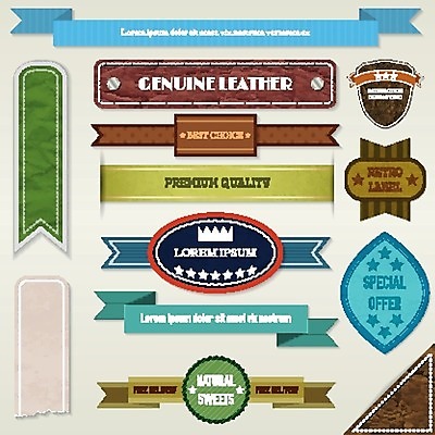 EPS 해외이미지 리본 스티커 일러스트 사람없음 세트 라벨 해외202004 해외일러스트 프레임 파일형식 벡터 이미지허브