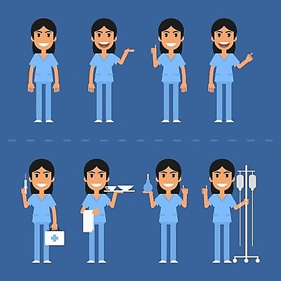 EPS 해외이미지 직업 캐릭터 디자인 여자 남자 얼굴 유니폼 일러스트 비즈니스 병원 사람 성인 세트 약 간호사 의사 발표 만화 심볼 서비스 외과 고립 돌봄 해외202004 해외일러스트 일러캐릭터 옷 의학 모션 신체부위 의료진 파일형식 벡터 이미지허브