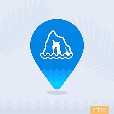 EPS 해외이미지 디자인 바다 섬 여행 지도 일러스트 자연 휴가 풍경 물 여름 바위 위치 충고 해외202004 해외일러스트 자연요소 계절 생태계 파일형식 벡터 이미지허브