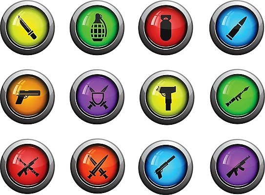 EPS 해외이미지 일러스트 권총 총 칼 폭격 발사 폭탄 전쟁 육군 총알 수류탄 해외202004 해외일러스트 무기 군대 공격 폭발물 파일형식 벡터 이미지허브