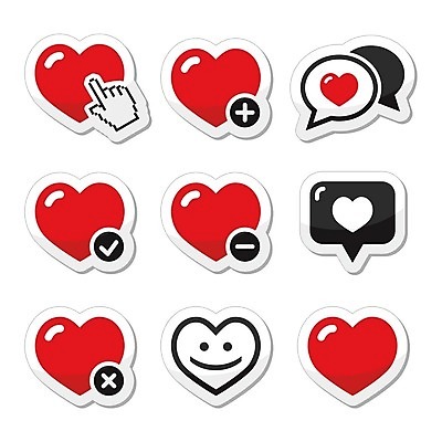 EPS 해외이미지 말풍선 일러스트 표정 사랑 사람없음 빨간색 하트 커서 클릭 해외202004 해외일러스트 모양 감정 컬러 파일형식 벡터 이미지허브