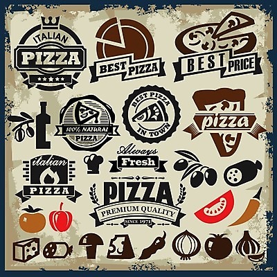 EPS 해외이미지 접시 디자인 토마토 일러스트 고추 양파 치즈 피자 마늘 사람없음 버섯 심볼 올리브 살라미 피자집 해외202004 페페론치노 해외일러스트 식기 열매 채소 유제품 패스트푸드 서양음식 상점 파일형식 벡터 이미지허브