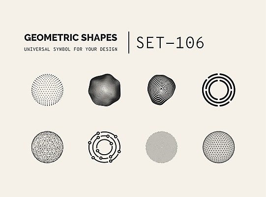 EPS 해외이미지 문양 디자인 선 일러스트 추상 사람없음 세트 점 원형 심볼 라인아트 입체 심플 착시 착시효과 지오메트릭 해외202004 해외일러스트 도형 무늬 파일형식 벡터 효과 이미지허브
