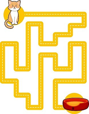 EPS 해외이미지 동물 어린이교육 교육 일러스트 휴식 미술 사람없음 고양이 퍼즐 그림 유아교육 미로 학습지 해외202004 해외일러스트 컨셉 포유류 문화예술 교재 반려동물 파일형식 벡터 이미지허브