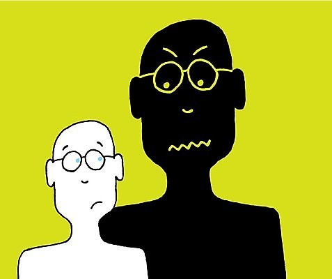 EPS 해외이미지 얼굴 컨셉 일러스트 아이디어 그림자 분노 무서움 만화 충돌 고민 공포 불만 부정적 해외202004 해외일러스트 감정 신체부위 파일형식 벡터 이미지허브