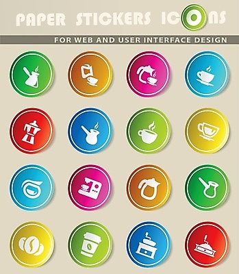 EPS 해외이미지 커피 음료 스티커 일러스트 컵 원두 하트 컵받침 심볼 카푸치노 작살 카페인 해외202004 해외일러스트 모양 식기 받침대 파일형식 벡터 이미지허브